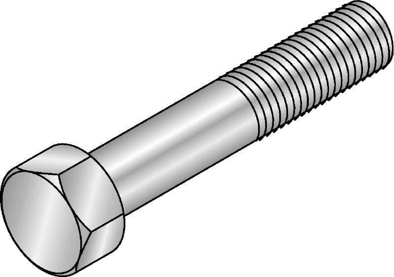  Galvanised hexagon screw corresponding to DIN 931