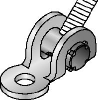 MQS-CH Galvanised pre-assembled threaded rod brace connector with increased load capacity for mounting to base material